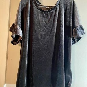 Old Navy Velvet Grey Glitter Shirt XXL